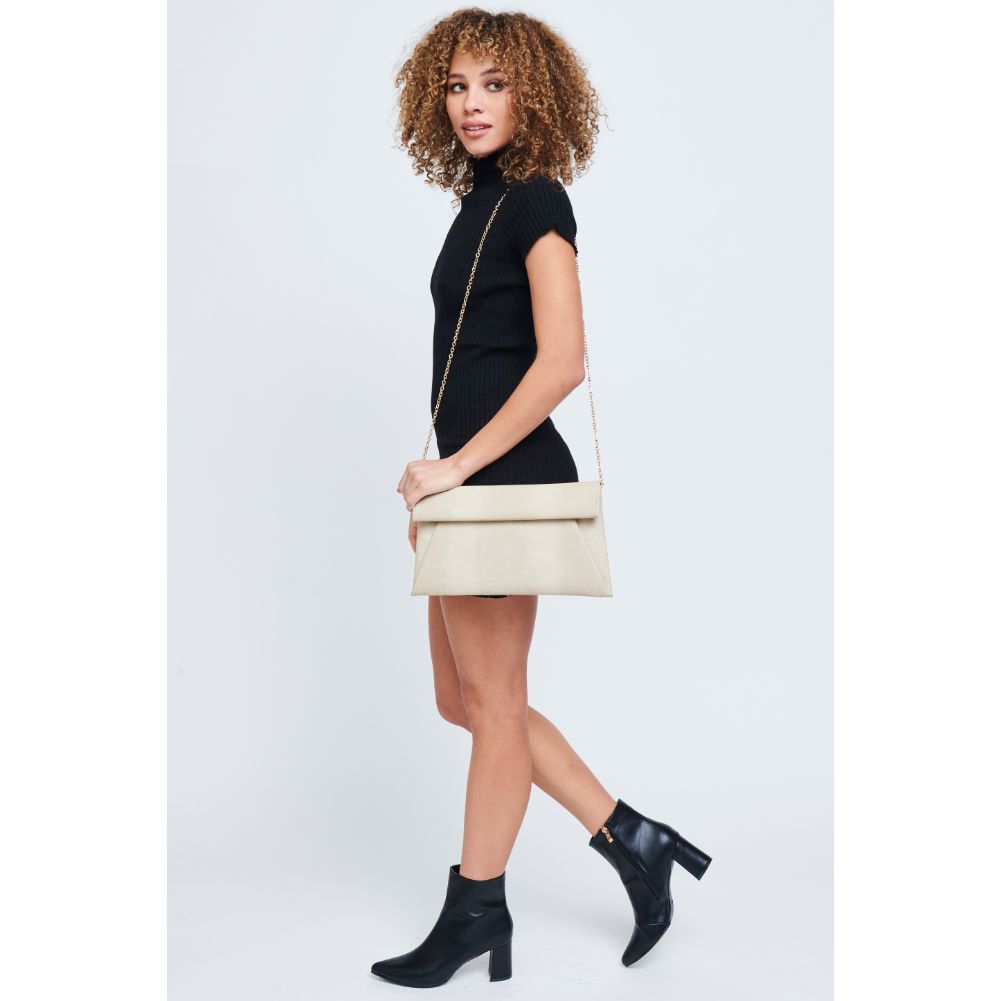 Woman wearing Cream Urban Expressions Emilia Clutch 840611159038 View 4 | Cream