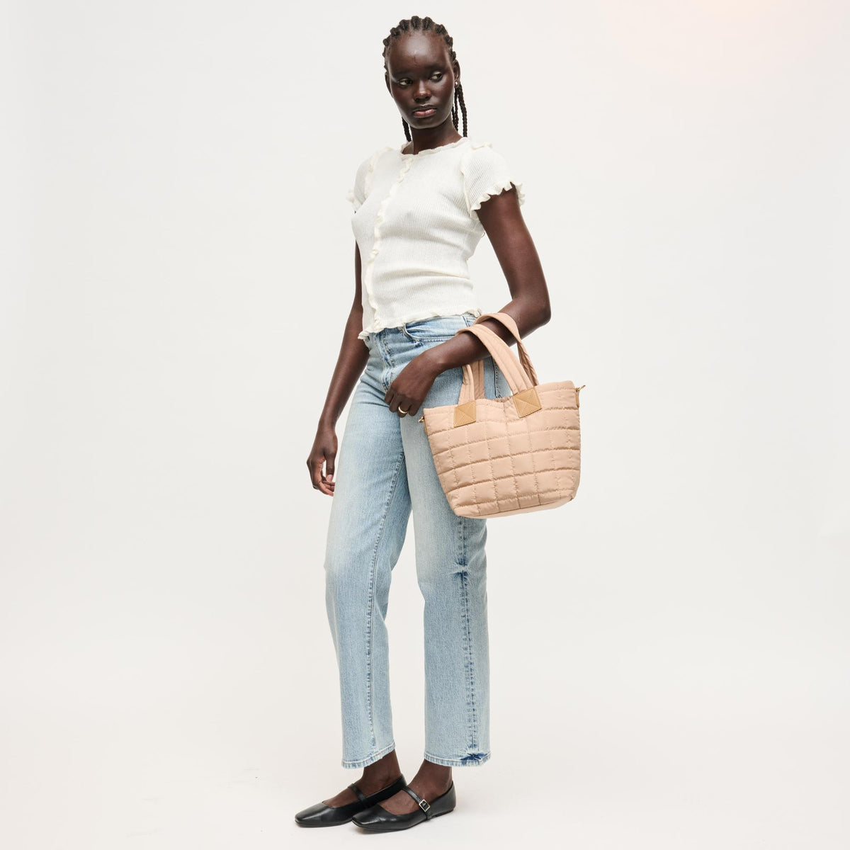 Woman wearing Natural Urban Expressions Lumina Tote 840504205972 View 4 | Natural