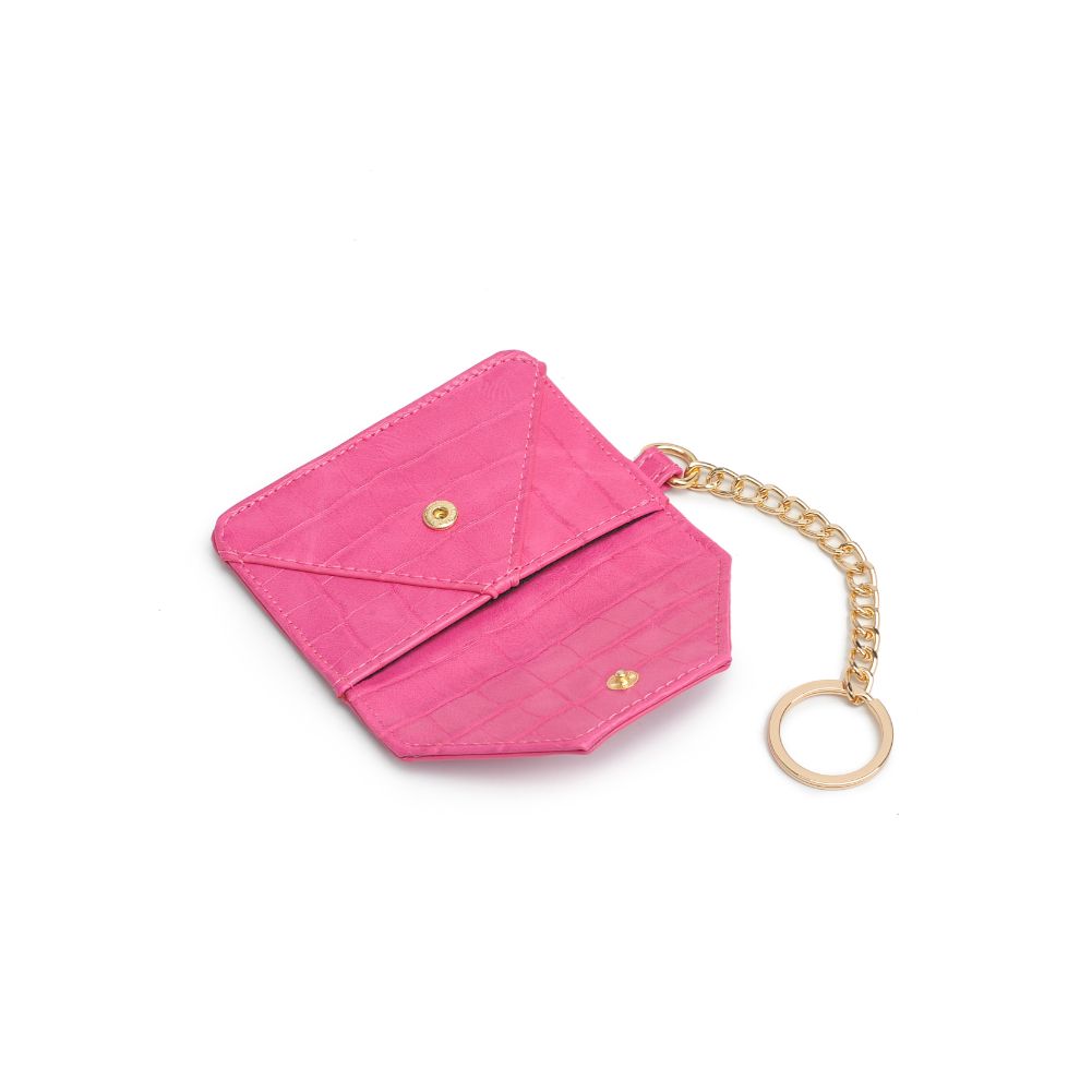 Woman wearing Hot Pink Urban Expressions Gia - Croco Card Holder 840611108487 View 9 | Hot Pink