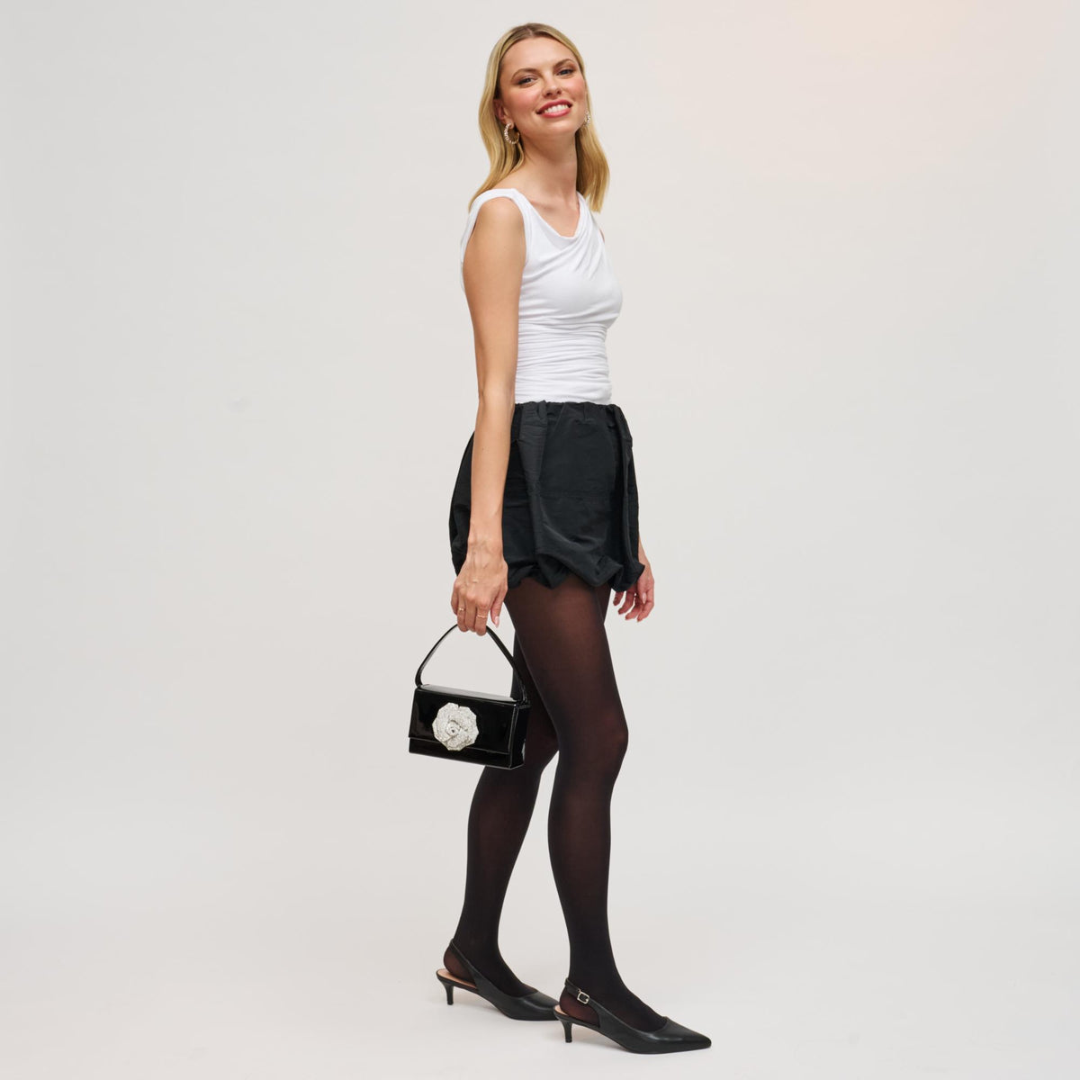 Woman wearing Black Urban Expressions Patty Evening Bag 840611198464 View 3 | Black