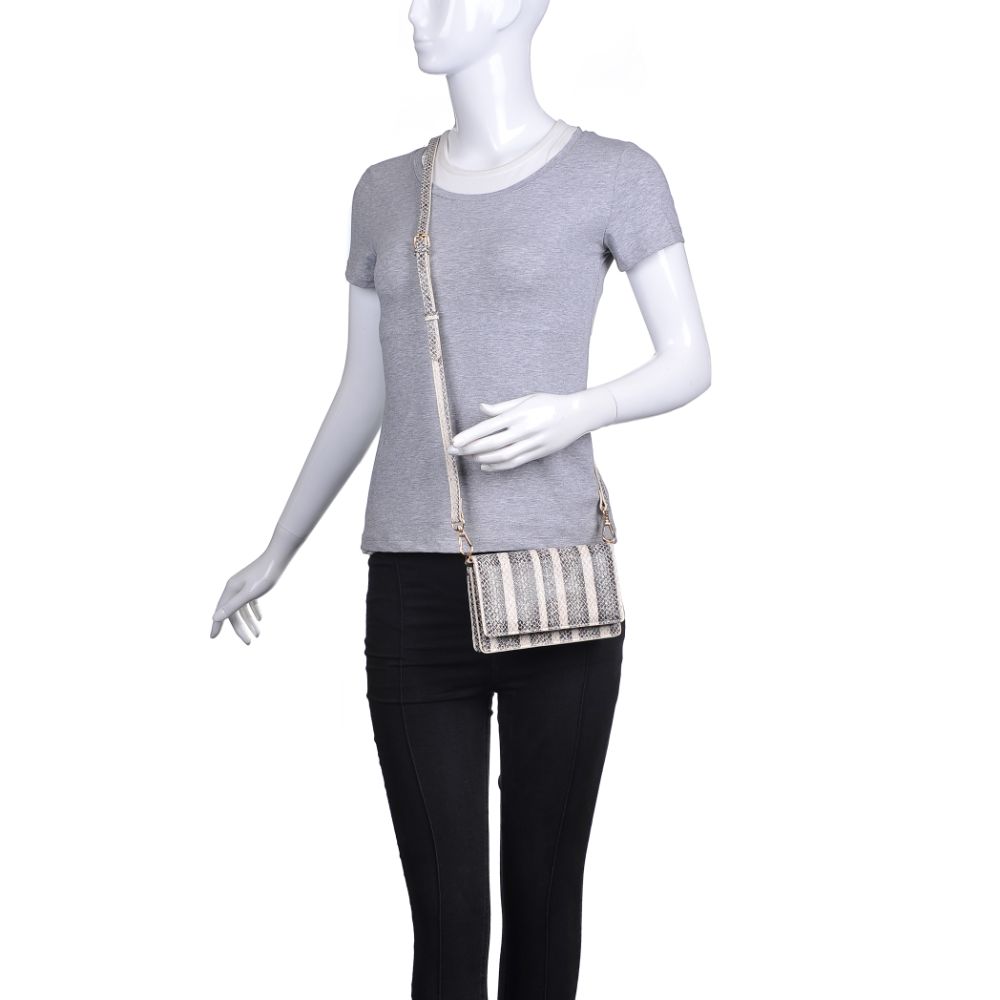 Product Image of Urban Expressions Emma Snake Crossbody 840611173881 View 5 | Black White