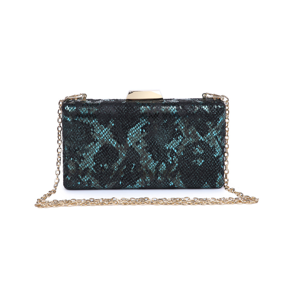 Product Image of Urban Expressions Flora Snake Evening Bag NA-840611157010 View 3 | Emerald