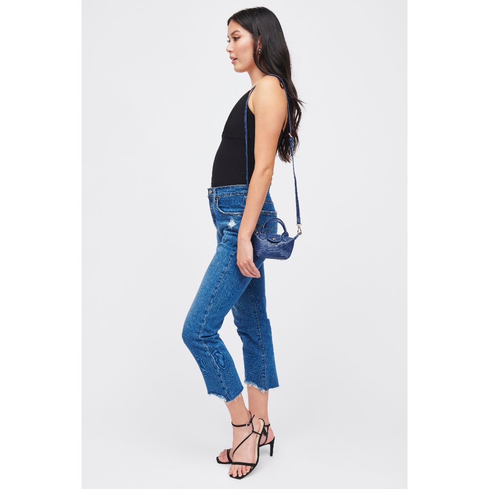 Woman wearing Navy Urban Expressions Hayley Mini Bag 840611185730 View 3 | Navy