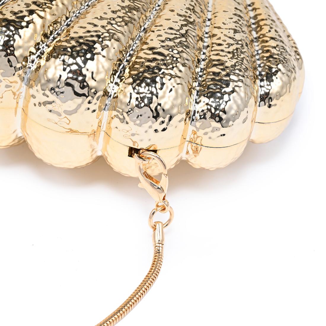 Woman wearing Gold Urban Expressions Cameron Evening Bag 840504204807 View 9 | Gold