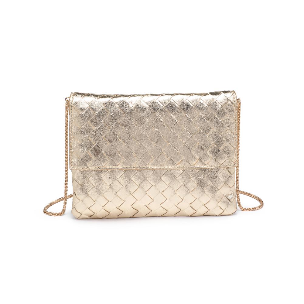 Woman wearing Gold Urban Expressions Ivy Clutch 840611133359 View 5 | Gold