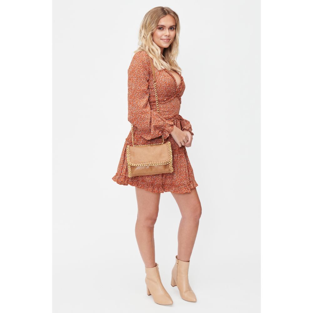 Woman wearing Camel Urban Expressions Mollie Shoulder Bag 818209012010 View 3 | Camel