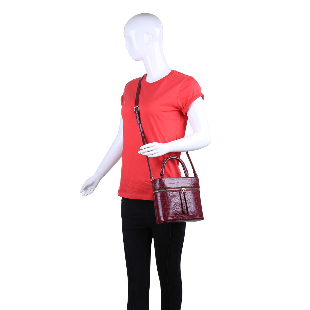 Product Image of Urban Expressions Rogue Croc Crossbody NA-840611155320 View 5 | Burgundy