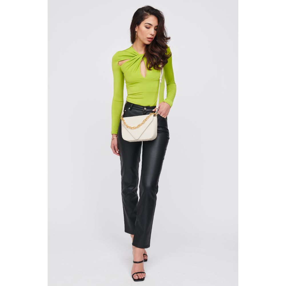 Woman wearing Ivory Urban Expressions Rosamund Crossbody 818209019354 View 3 | Ivory