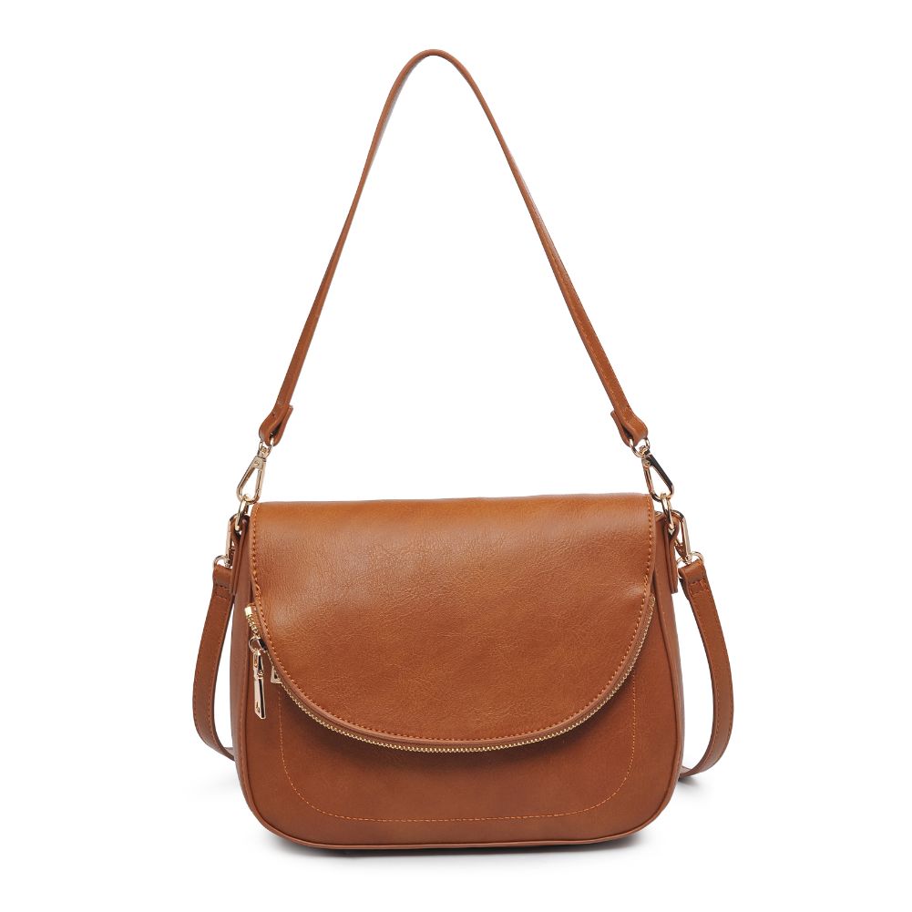 Woman wearing Tan Urban Expressions Nellie Crossbody 840611105141 View 5 | Tan