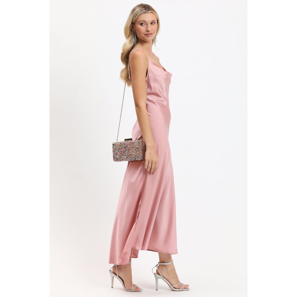 Woman wearing Pink Multi Urban Expressions Eliza Evening Bag 840611120915 View 4 | Pink Multi