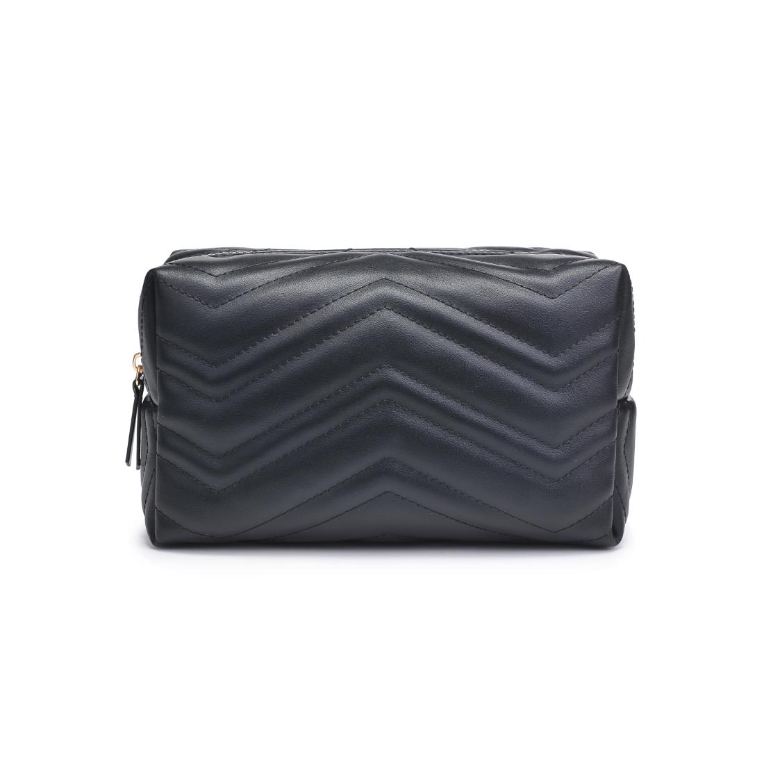 Urban Essentials Chic Stitch Cosmetic & Travel Organizer Pouch 840611197160 View 5 | Black