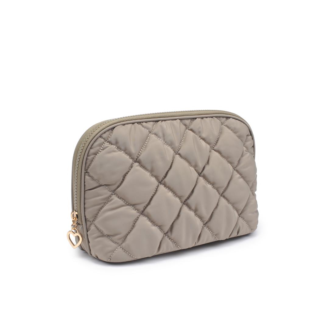 Urban Essentials Cloud Kiss - Quilted Puffer Nylon Cosmetic & Travel Organizer Dome Pouch 840611197108 View 6 | Desert Sage
