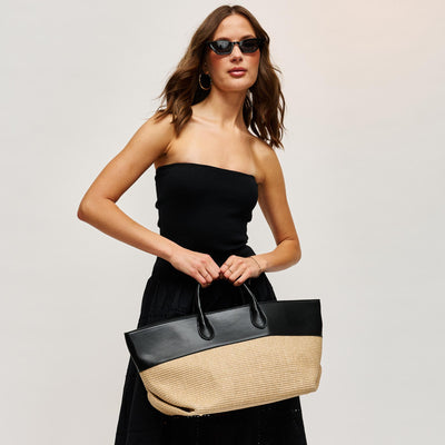 Woman wearing Natural Black Urban Expressions Kingston Tote 840504205675 View 1 | Natural Black