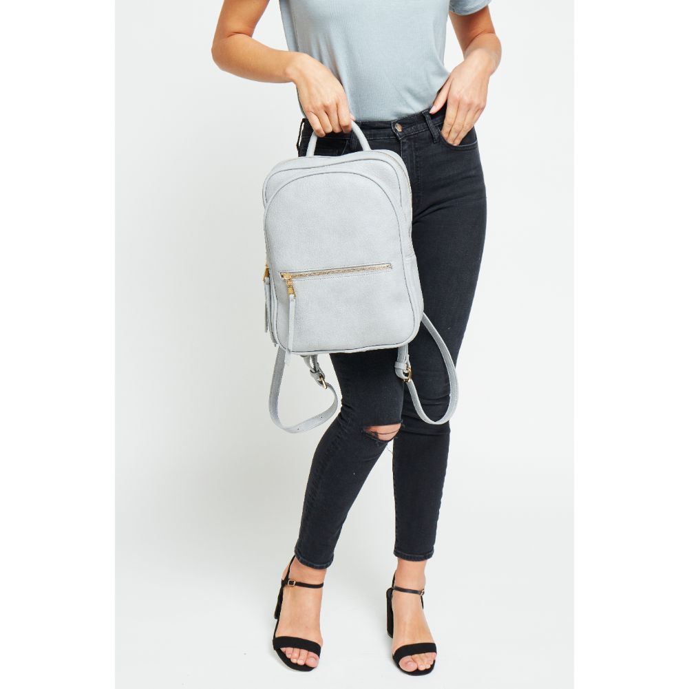 Woman wearing Dove Grey Urban Expressions Mercer Backpack 840611178886 View 2 | Dove Grey