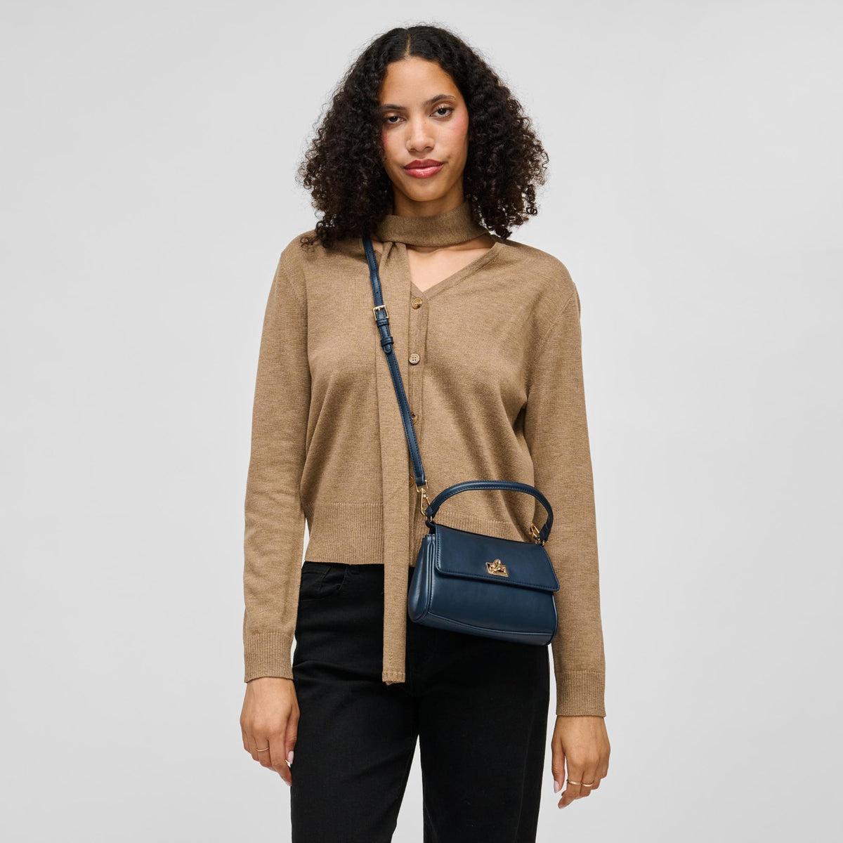 Woman wearing Navy Urban Expressions Estee Crossbody 840504214820 View 2 | Navy