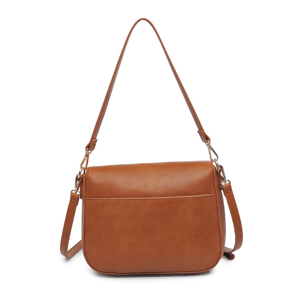 Woman wearing Tan Urban Expressions Nellie Crossbody 840611105141 View 7 | Tan