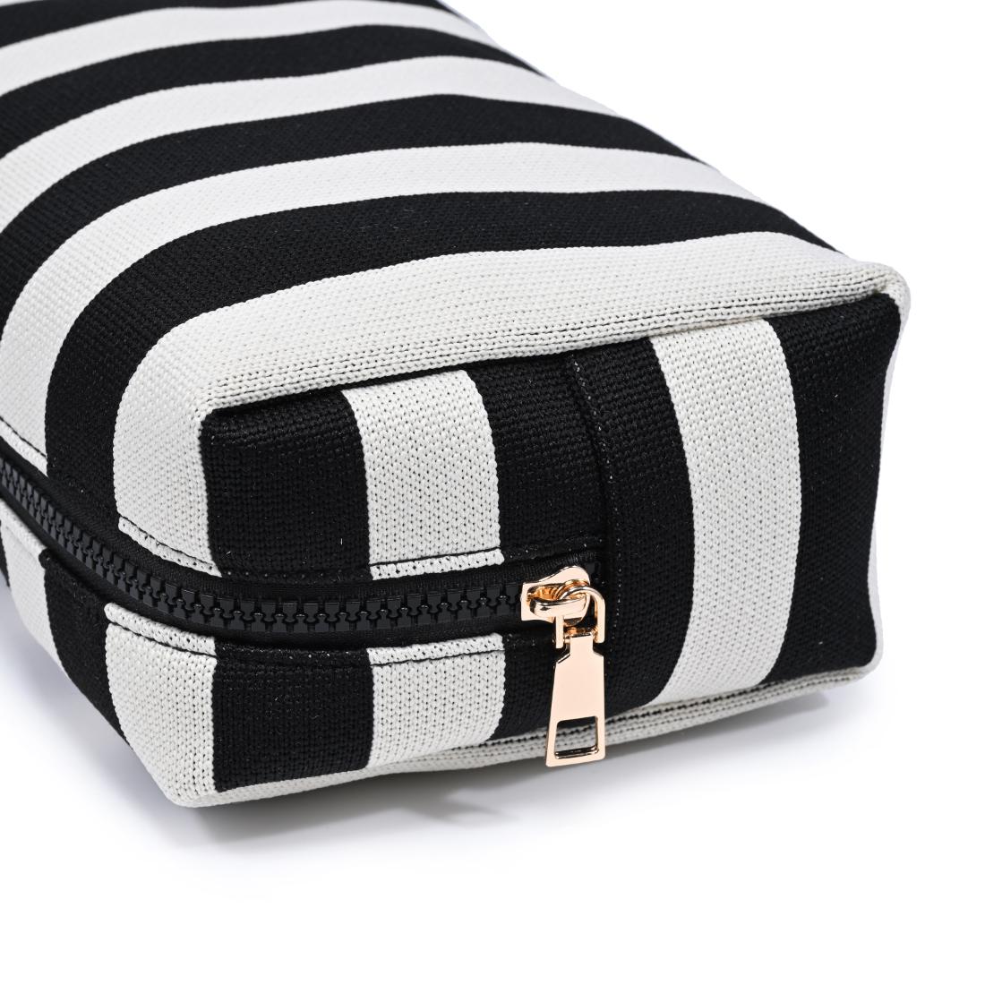 Urban Essentials Essential Stripe Cosmetic & Travel Organizer Pouch 840504207402 View 8 | Black Ivory