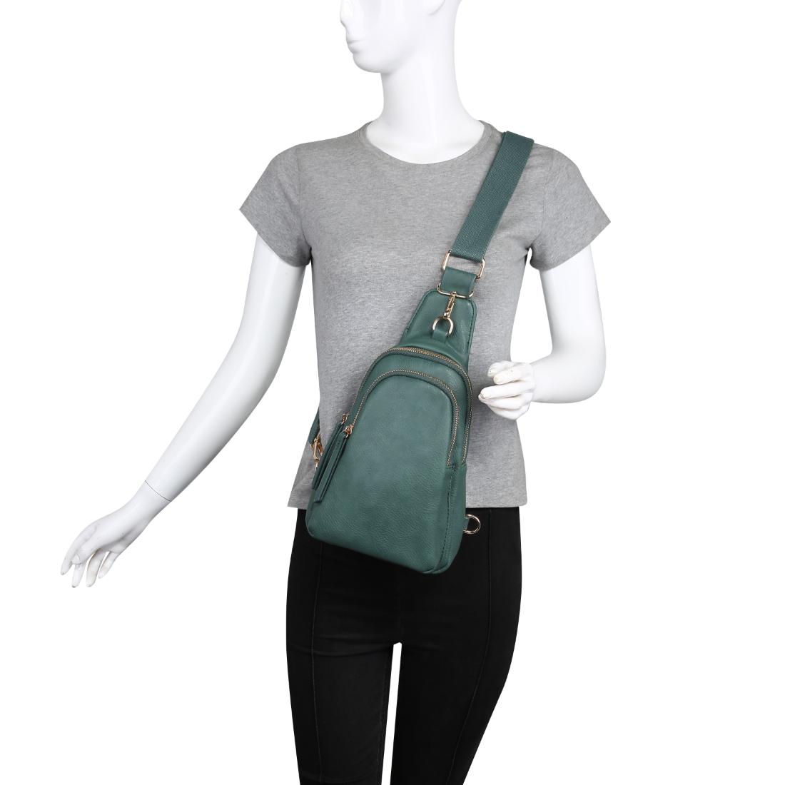 Product Image of Urban Expressions Strider Sling Backpack 840611198006 View 5 | Emerald
