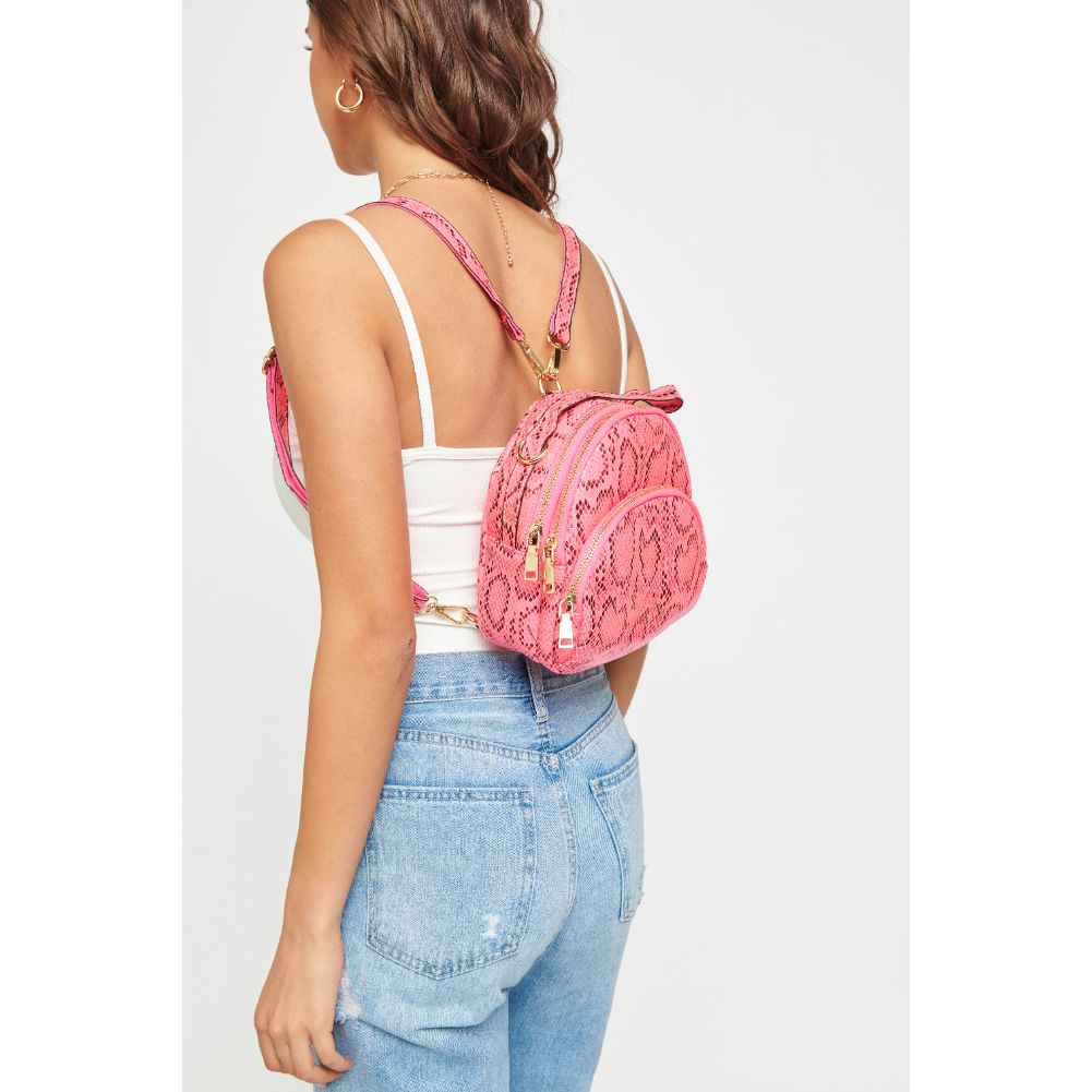 Woman wearing Neon Pink Urban Expressions Nichole Backpack NA-840611162847 View 3 | Neon Pink