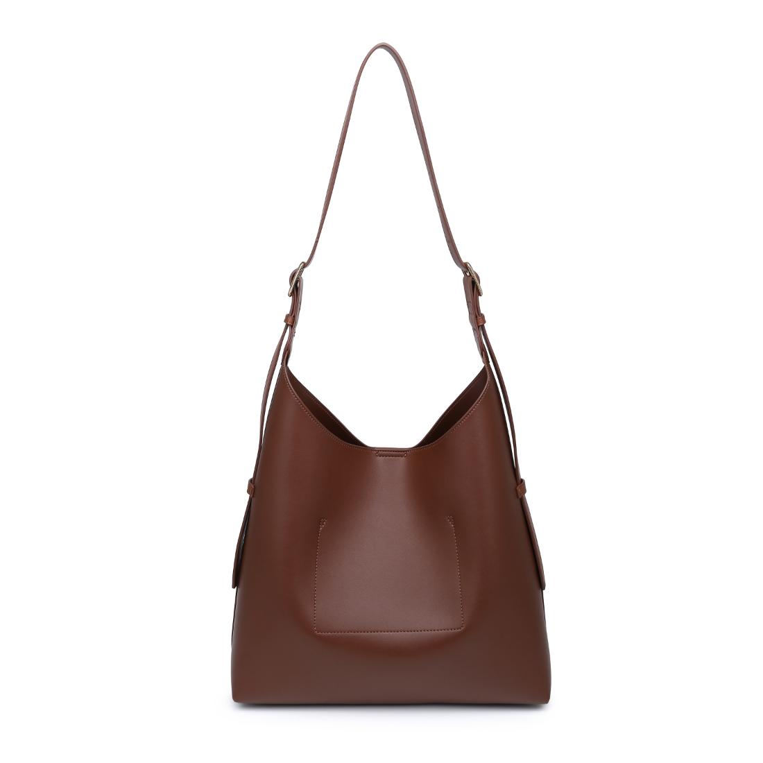 Woman wearing Chocolate Urban Expressions Maria Hobo 840504206269 View 7 | Chocolate