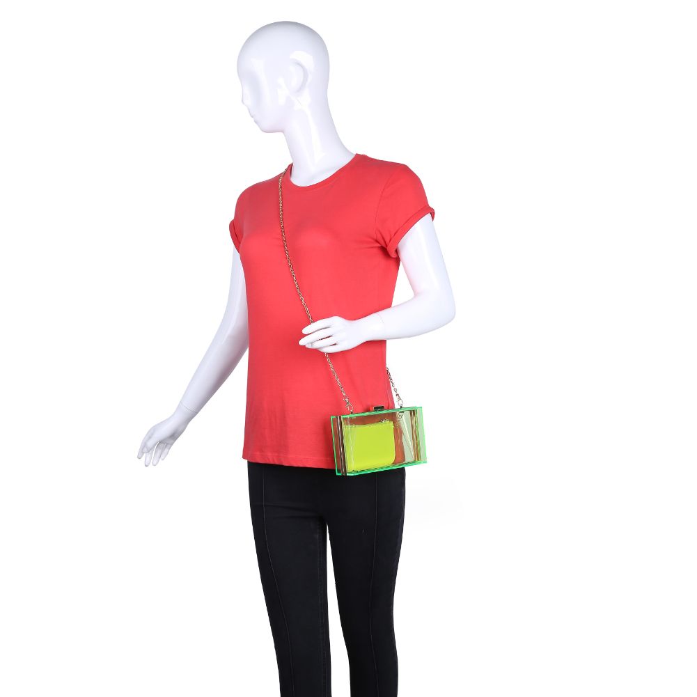 Product Image of Urban Expressions Nikki Evening Bag 840611168337 View 5 | Neon Yellow
