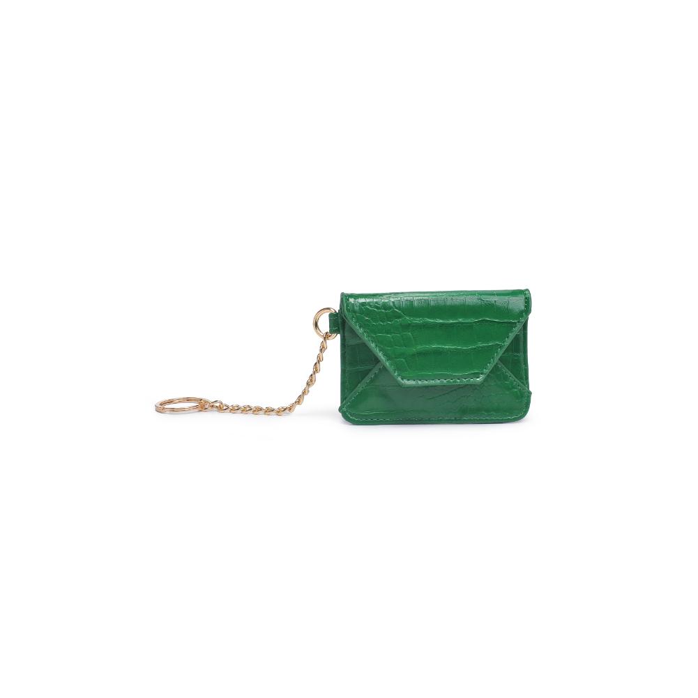 Woman wearing Kelly Green Urban Expressions Gia - Croco Card Holder 840611121646 View 5 | Kelly Green