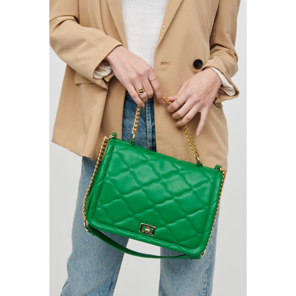 Woman wearing Kelly Green Urban Expressions Hermine Crossbody 818209015387 View 4 | Kelly Green