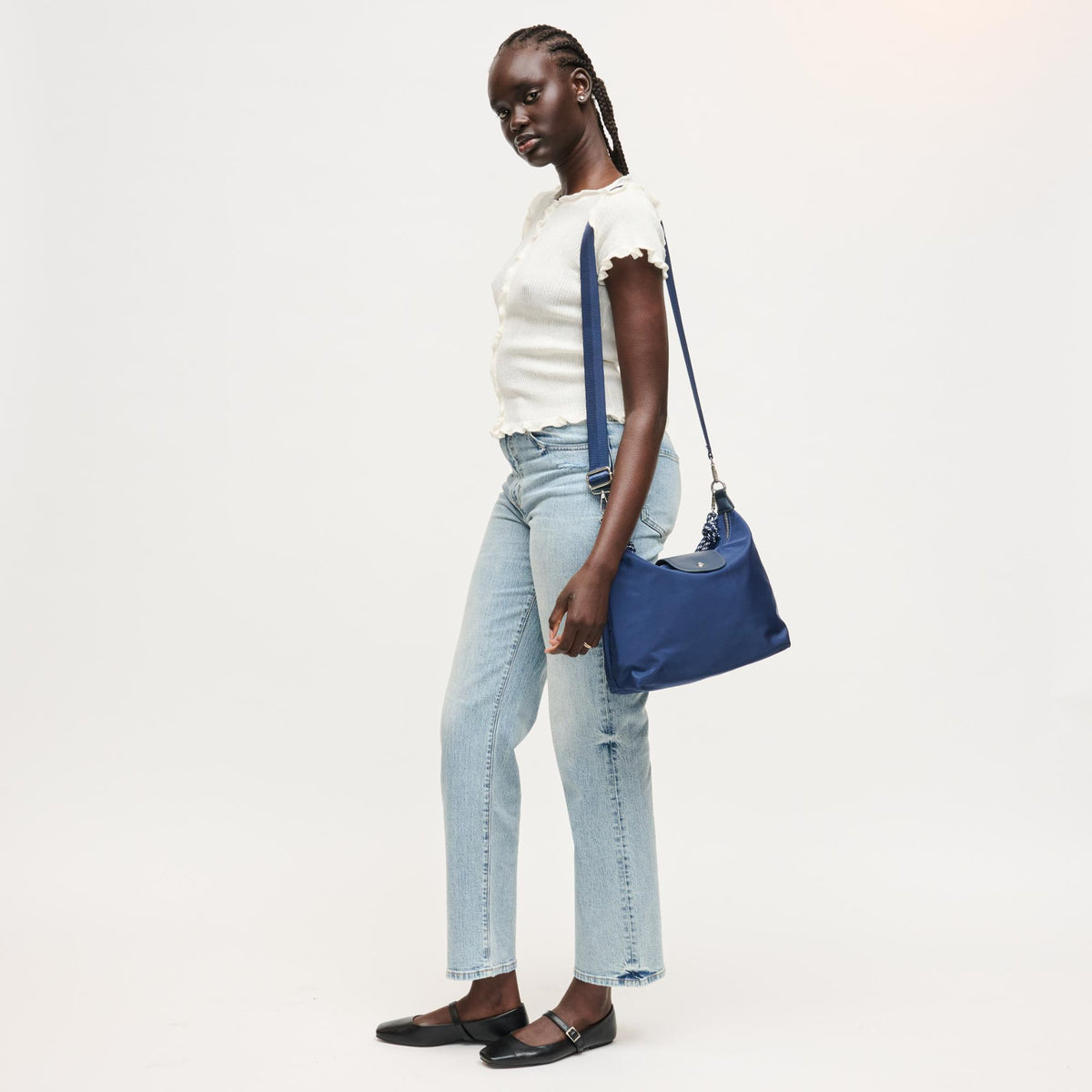 Woman wearing Navy Urban Expressions Nova Hobo 840504206085 View 2 | Navy