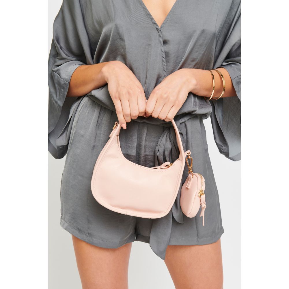 Woman wearing Rose Urban Expressions Ruby Crossbody 840611181671 View 2 | Rose