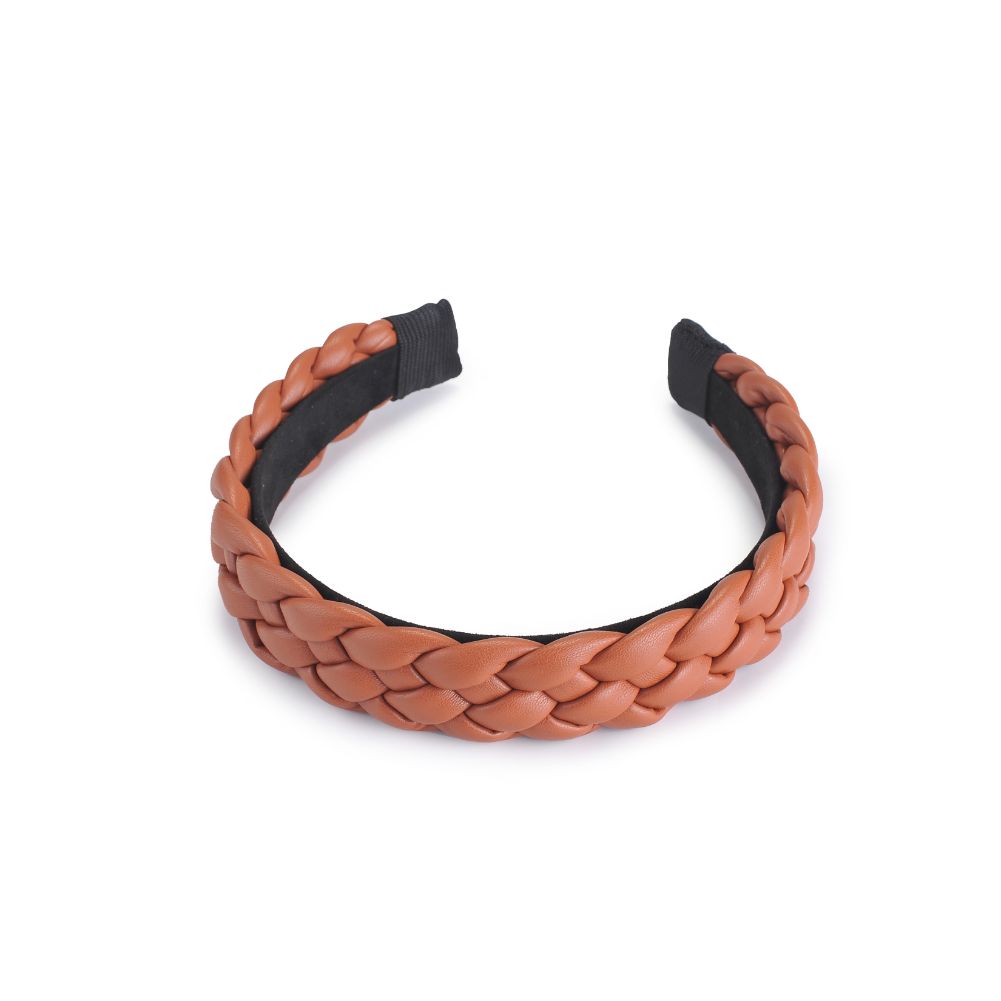 Product Image of Urban Expressions Braided Vegan Leather Headband Headband 818209014298 View 6 | Chocolate
