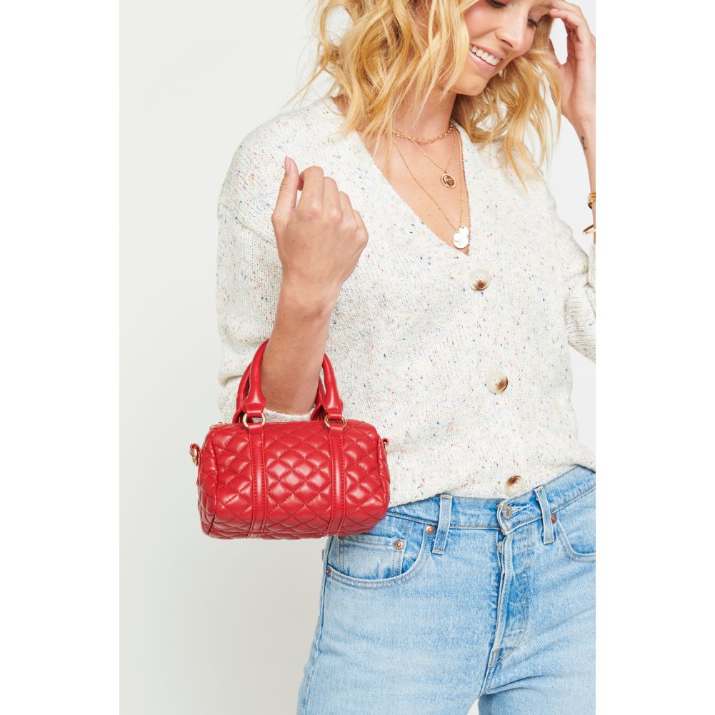 Woman wearing Red Urban Expressions Tisha Crossbody 840611175304 View 3 | Red