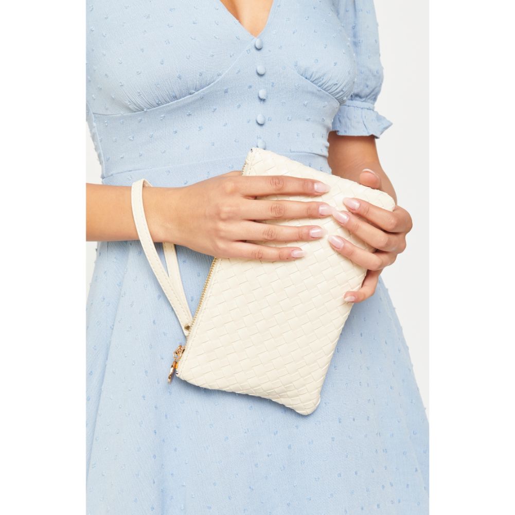 Woman wearing Cream Urban Expressions Joan Wristlet NA-840611160447 View 4 | Cream
