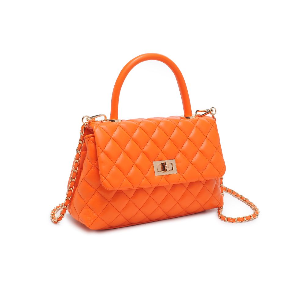 Woman wearing Tangerine Urban Expressions Cordelia - Quilted Crossbody 840611106346 View 6 | Tangerine