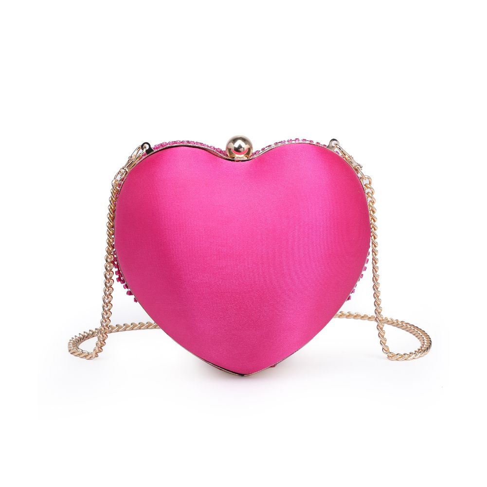 Product Image of Urban Expressions Heart Crystal Evening Bag 840611124012 View 3 | Fuchsia