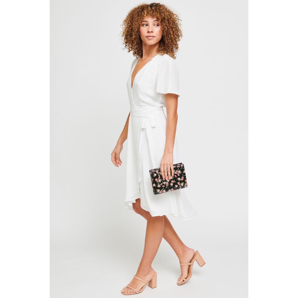 Woman wearing Black Urban Expressions Elijah - Floral Clutch 840611181480 View 3 | Black