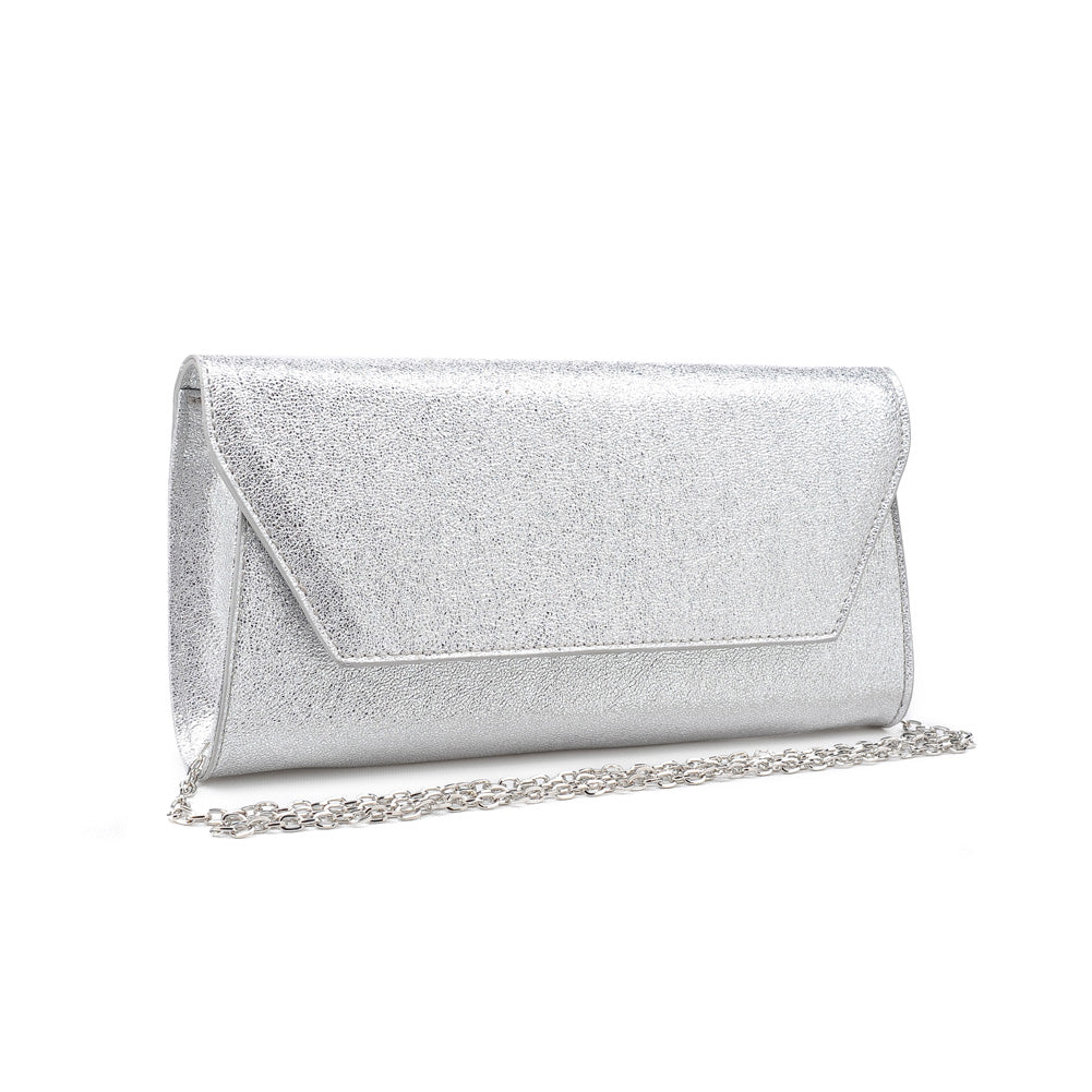 Product Image of Urban Expressions Electra Metallic Clutch NA-840611145727 View 2 | Silver