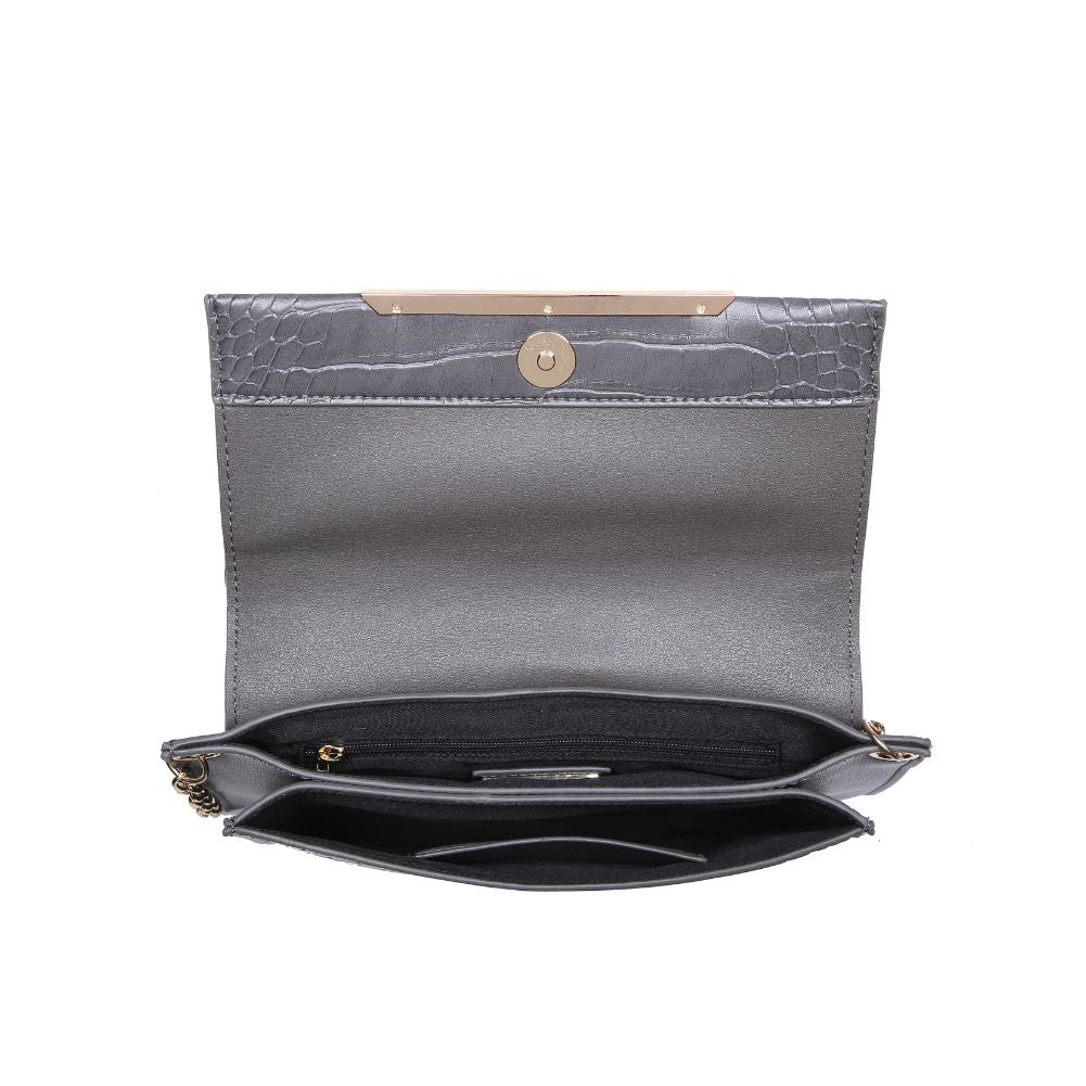 Product Image of Urban Expressions Asher Croc Crossbody 840611165381 View 8 | Gunmetal