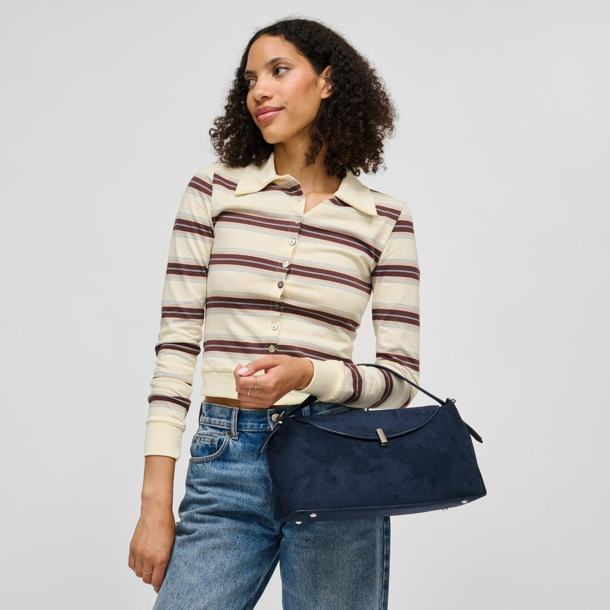 Woman wearing Midnight Urban Expressions Evermore Crossbody 840504212819 View 3 | Midnight