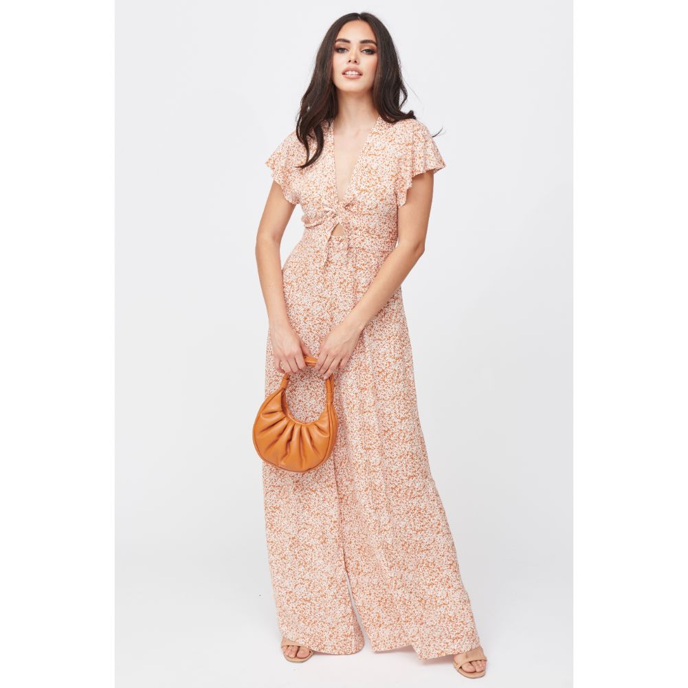 Woman wearing Tan Urban Expressions Elena Crossbody 840611182944 View 3 | Tan