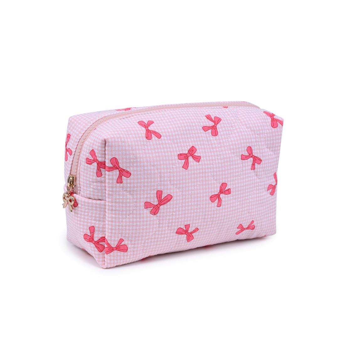 Urban Essentials Bow & Tell Cosmetic & Travel Organizer Pouch 840611197801 View 6 | Pink