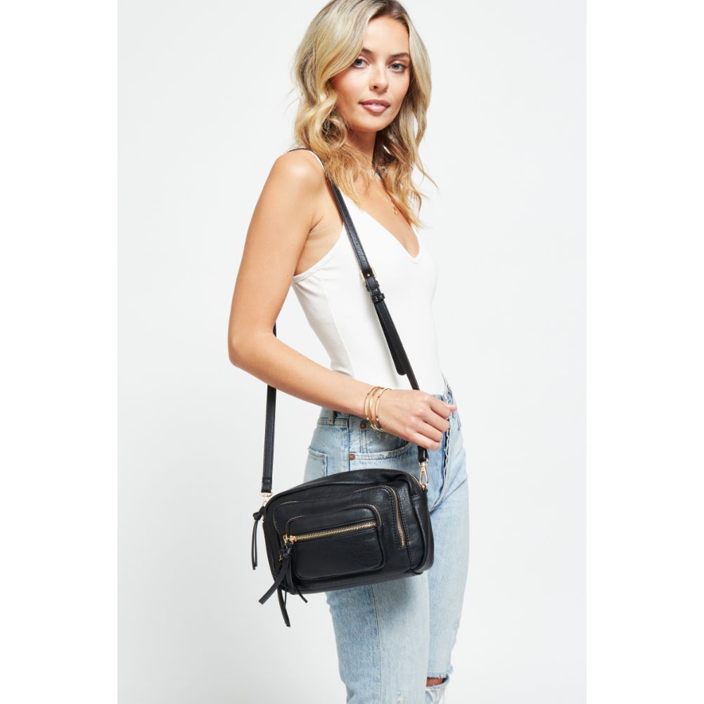 Woman wearing Black Urban Expressions Abigail Crossbody 840611180087 View 1 | Black