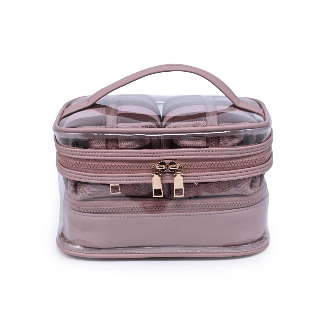 Urban Essentials Essential Stripes - 4 Piece Train Case Set 840504215674 View 5 | Pink Brown