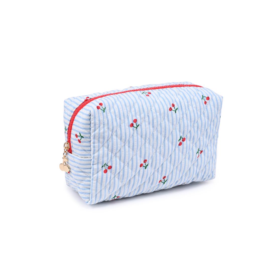 Urban Essentials Cherry Lane Cosmetic & Travel Organizer Pouch 840611196941 View 6 | Blue Cherry
