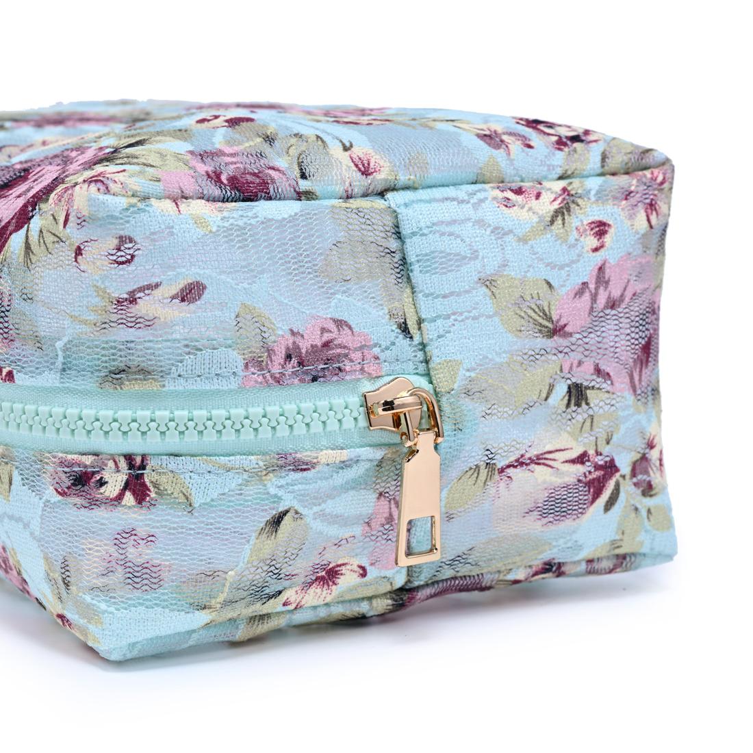 Urban Essentials Petal Play Cosmetic & Travel Organizer Pouch 840504207464 View 8 | Powder Blue