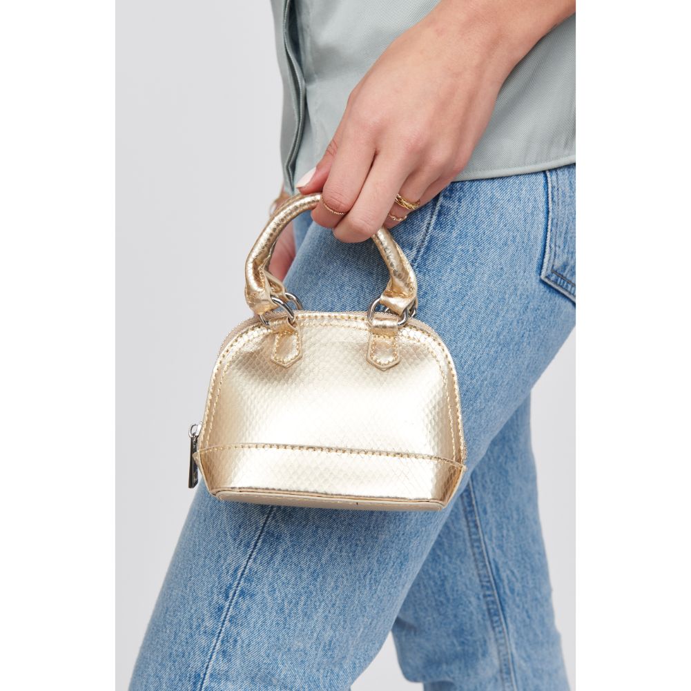 Woman wearing Gold Urban Expressions Bambi Crossbody 818209013697 View 2 | Gold