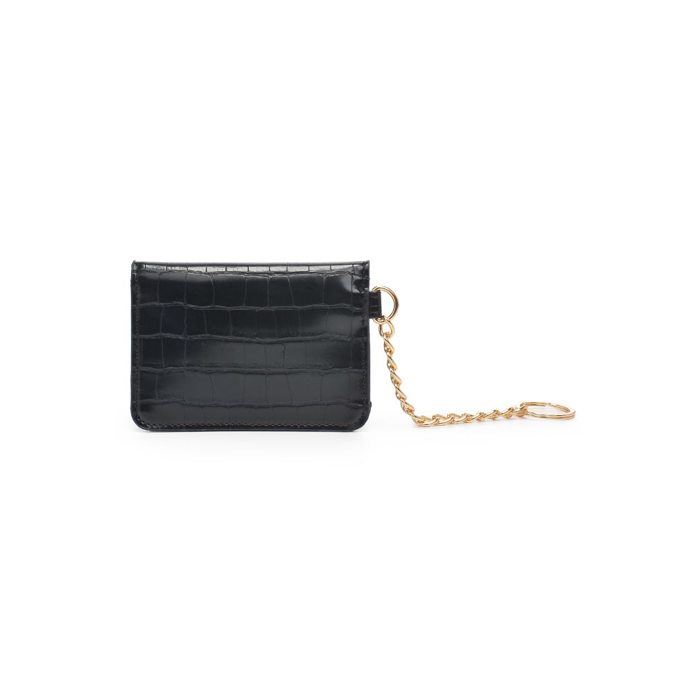 Woman wearing Black Urban Expressions Gia - Croco Card Holder 840611181794 View 7 | Black