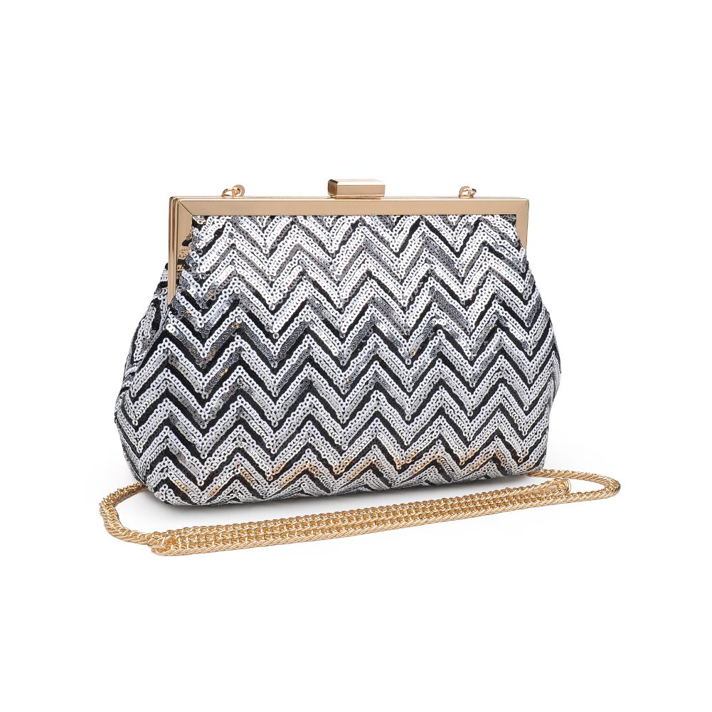 Product Image of Urban Expressions Billie Evening Bag 840611165176 View 6 | Black White