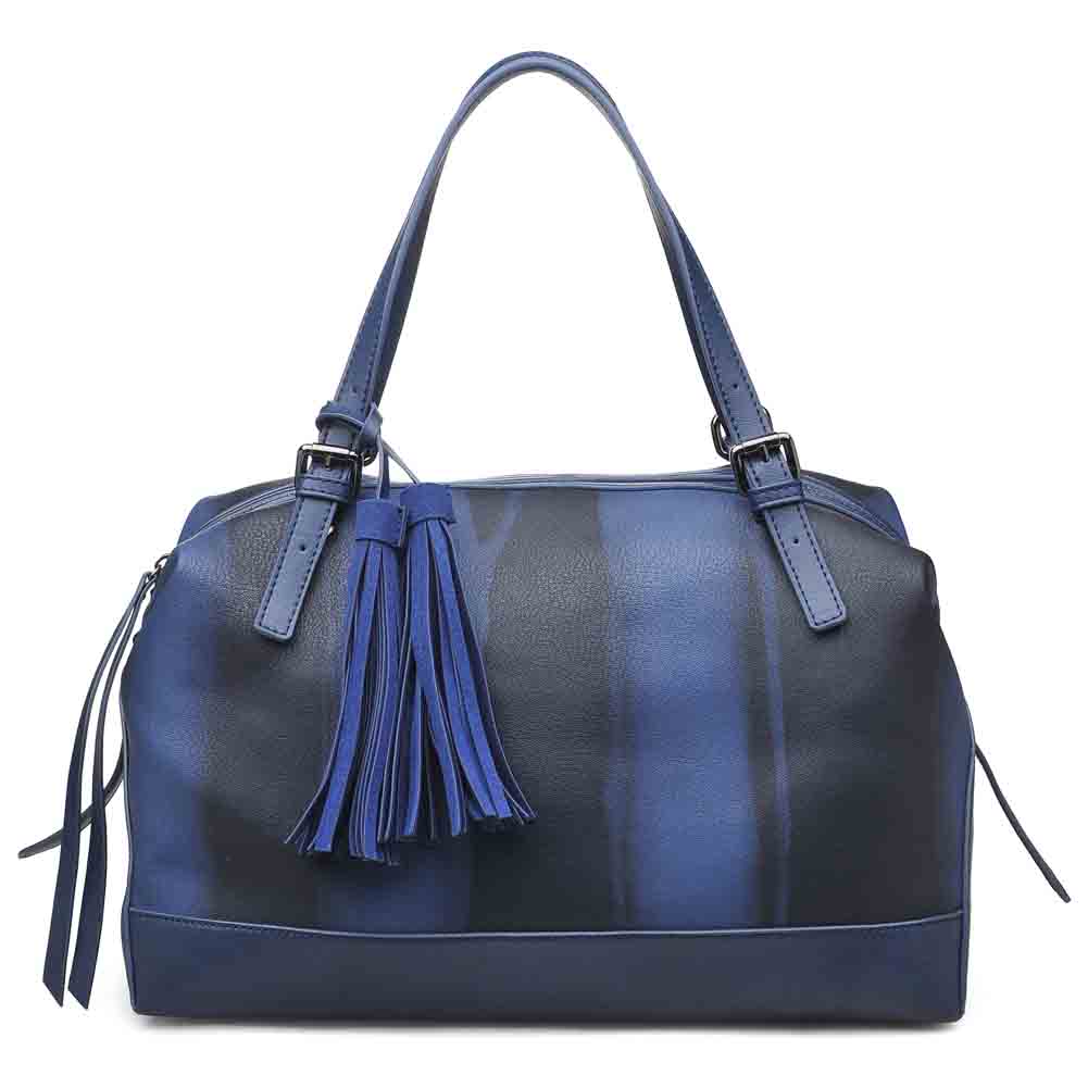 Woman wearing Navy Urban Expressions Wilder Satchel 840611122537 View 5 | Navy