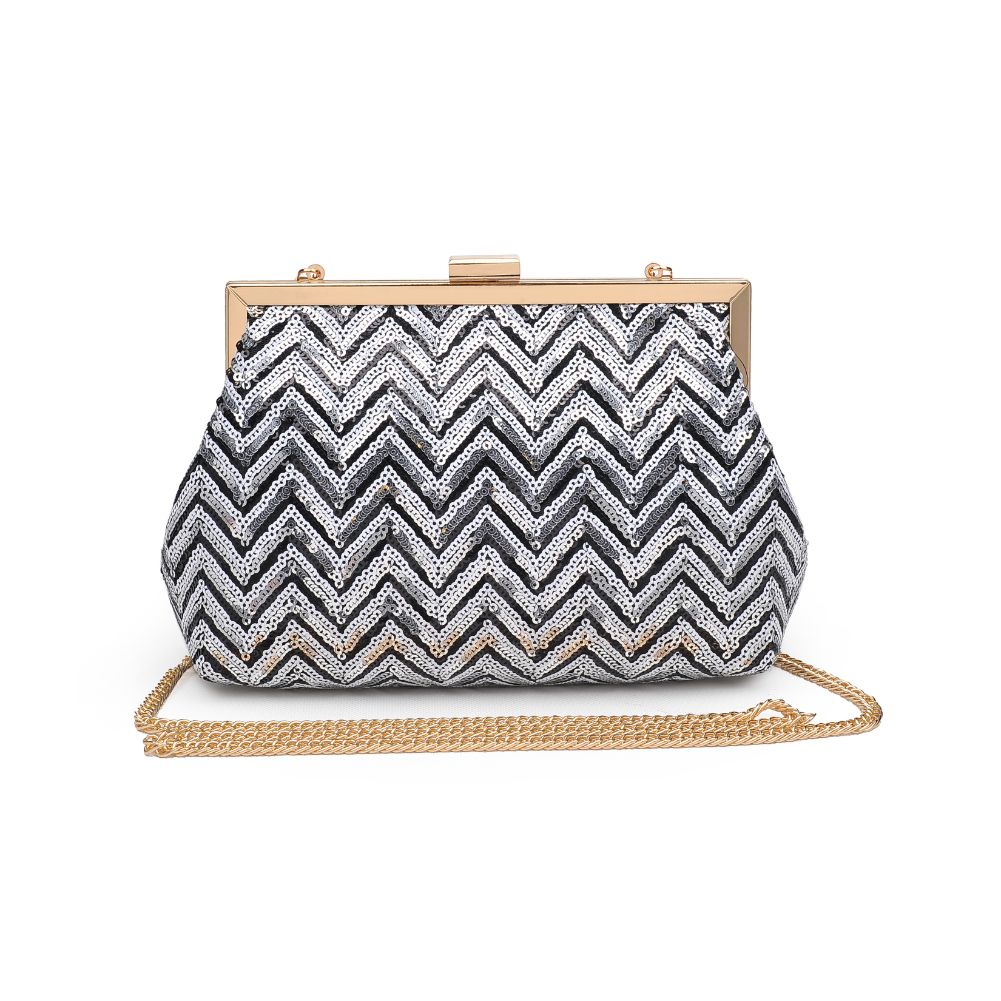 Product Image of Urban Expressions Billie Evening Bag 840611165176 View 5 | Black White