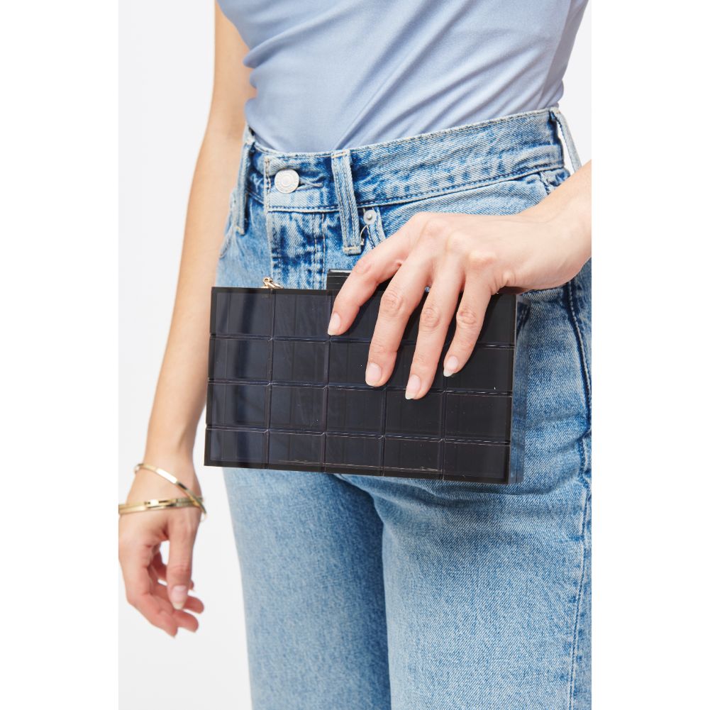 Woman wearing Smoke Urban Expressions Nisha Evening Bag 840611184443 View 2 | Smoke